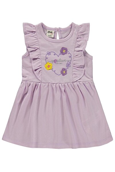 Civil Baby Heart Print Floral 6-18 Months Dress - Lilac