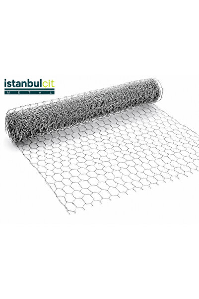 İSTANBUL ÇİT METAL Galvaniz Altıgen Örgülü Tel - Kümes Tel 150 cm × 20 m, 1,8...