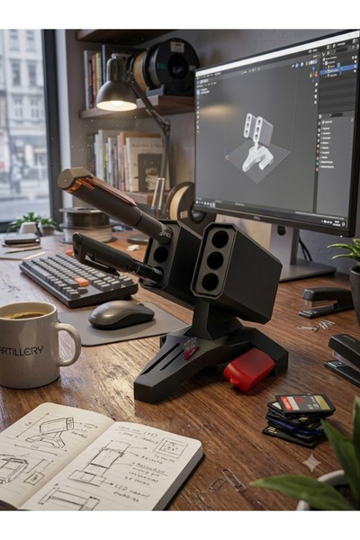 Onflow حامل أقلام بتصميم على شكل صندوق صواريخ، منظم ثلاثي الأبعاد لسطح المكتب...