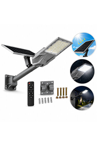 Pexor Lampa stradala solara LED Premium 300W, telecomanda, IP67, autonomie 12...