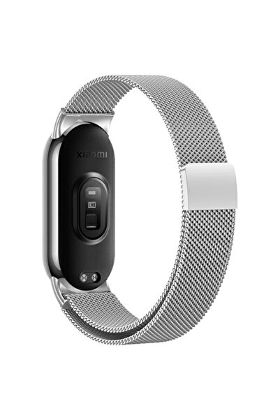 Beline Curea metalică magnetică pentru Xiaomi Mi Band 10/9/8 - Argintiu
