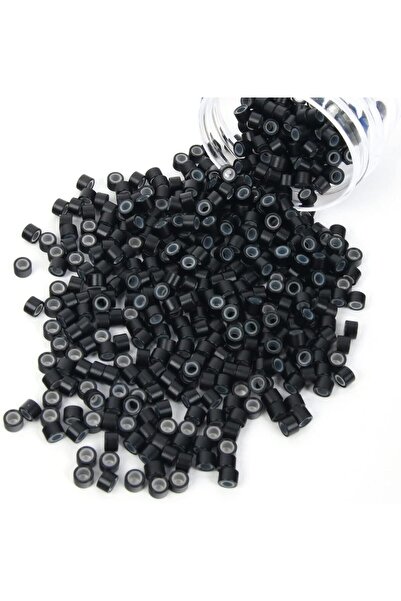 Estelle 500Pcs 4mm Silicone Lined Micro Ring Beads for Hair Extensions 5Color...
