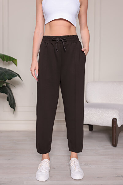 Mersella Siena Women's High Waist Elastic Ankle Length Relaxed Cut Casual Tro...