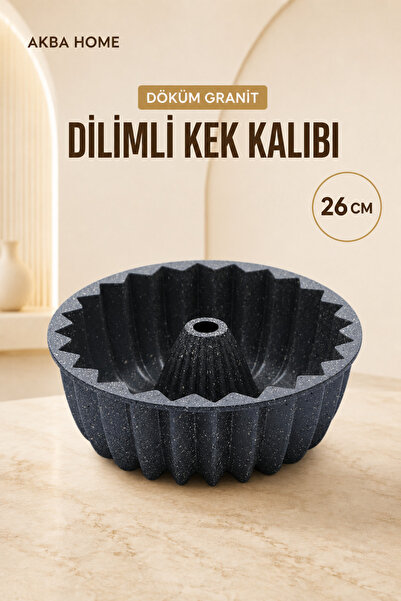 Alkar Döküm Granit Dilimli Kek Kalıbı 26 cm Pasta Kalıbı Kalın Döküm Eşit Isı...
