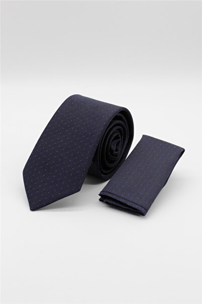 İmza Navy Blue-Brown Patterned 7 cm Tie 1090260114