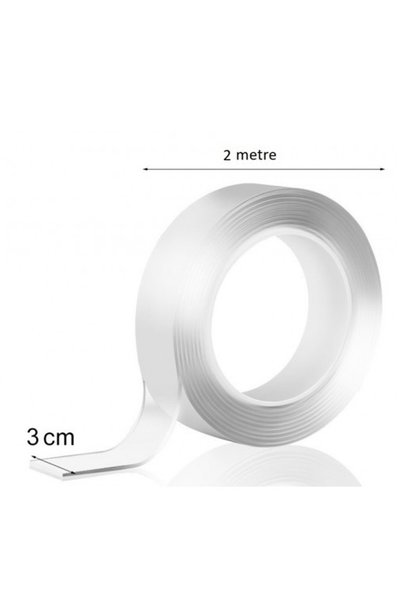 Kitchen Beauty 2 Metre Çift Taraflı Nano Bant Teknolojili Süper Güçlü Band Extra Güçlü Duvar Çerçeve Taşıyıcı