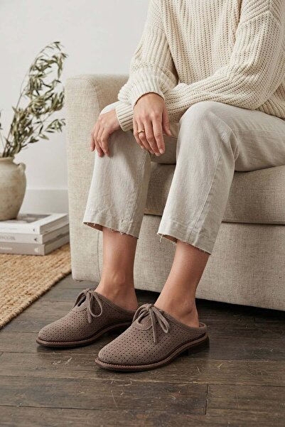 Ayakkabı Fuarı Elit Fls055-651S Women's Flat Slippers Mink