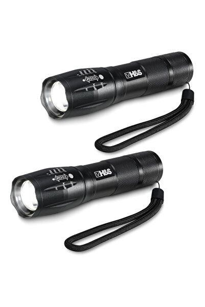 H&S Lanterne LED ultra puternice, set de 2, impermeabile, 5 moduri de ilumina...