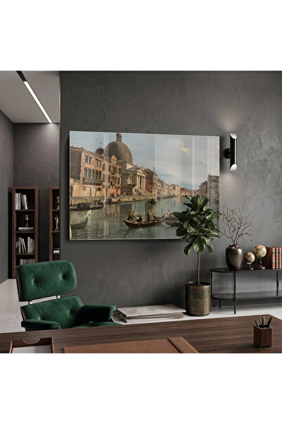 KOLAJTASARIM Venice Canal Shades Tablou unic din sticlă Decor pentru casă Cameră