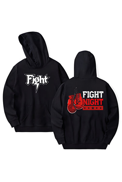 STİL-X Boxing Printed Cotton Long Sleeve 3 Thread Hooded Sweatshirt