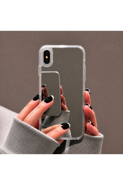 ENNAR iPhone X Uyumlu Aynalı Kılıf Mirror Glass Kamera Korumalı Gün Boyu Maky...