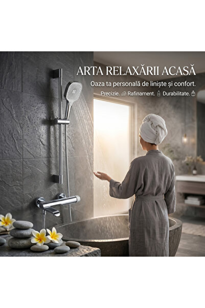 Elysar Set de Dus Complet cu Baterie Cada si Pipa Pliabila, Elysar®, Alama Sanitara Premium, Design Modern, Montaj pe Perete, Cartus Ceramic, Finisaj Cromat Lucios