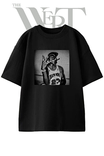 THEWERT Michael Jordan Death Row Tasarım Baskılı Ünisex Siyah Oversize T-shirt
