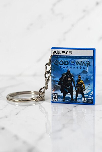 NEORA سلسلة مفاتيح على شكل صندوق ألعاب مصغر لـ God of War Ragnarök PS5