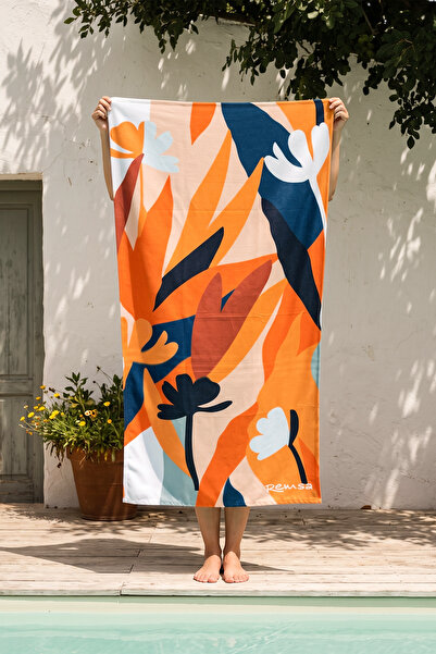 Remsa Mayo Printed Sea Pool Beach Towel 04 Lotus Orange