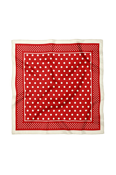 Sultan İpek Polka Dot Patterned Scarf / Bandana 70X70Cm