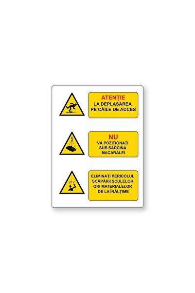 PAS Indicator Reguli de bază pe șantier, placă PVC rigid 4 mm, 30 x 40 cm, Alb