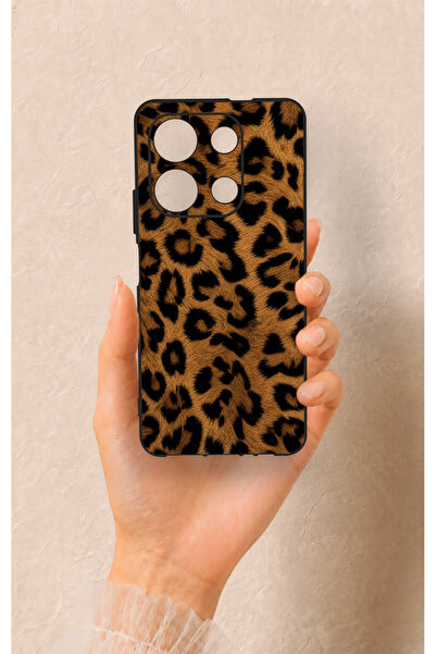 Vip Case İnfinix Note 30 Uyumlu Koyu Leopar Deri Desenli Silikon Kılıf