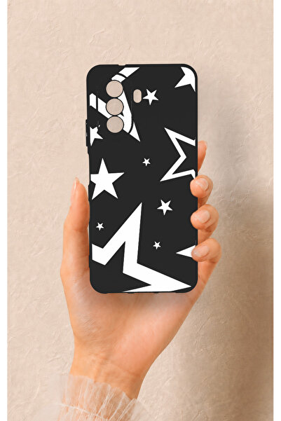 Vip Case Huawei Nova Y70 Uyumlu Siyah Mega Star Desenli Silikon Kılıf