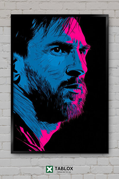 TABLOX Lionel Messi, jucătorul de fotbal, cu aspect de cadru sportiv, tablou ...