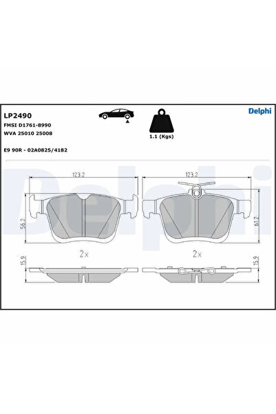 DELPHİ Set Placute Frana Frana Disc Audi A3/A8 D4 Seat Leon 2009-2024