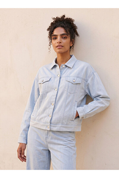 Lee Cooper Linen Blend Trucker Jacket with Chest Pocket