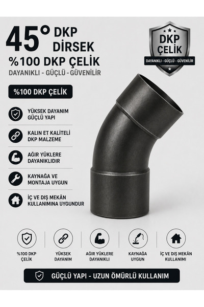 45 Derece 51lik DKP Demir Şişme / Geçme Dirsek
