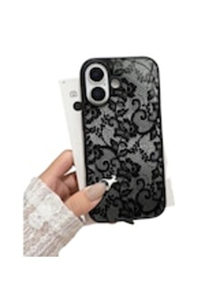 OEM Husa de telefon cu dantela neagra, rezistenta la socuri, compatibil cu iP...