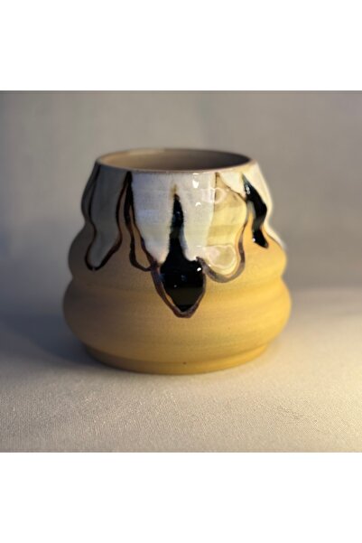 Ranowa Ceramic El Yapımı Stoneware Seramik Dekoratif Vazo – Akışkan Sır Efekt...