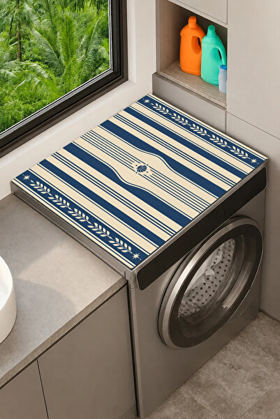 Valerine Life Clothes Dryer Top Organizer Mat Navy Blue Stripes Liquid-Proof ...