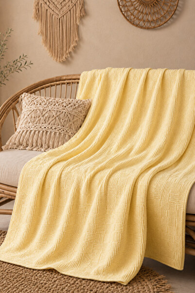 Loyal Home 100% Cotton Checkered Patterned Single Pique Yellow 160X230