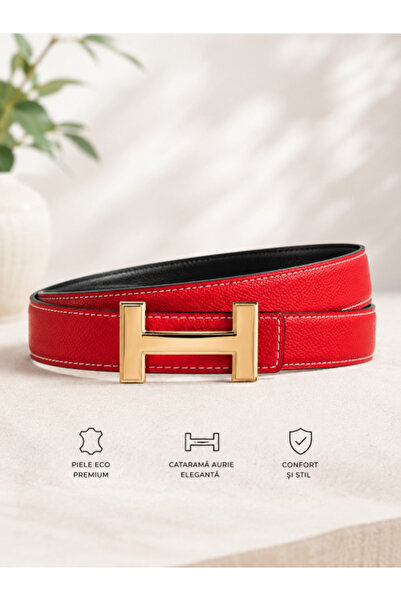 Generic Brand Hermesa Red Leather Belt