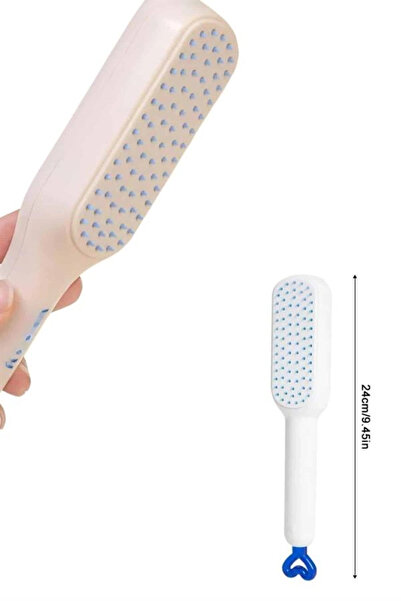 ARMÜZ مشط شعر أوتوماتيكي للتنظيف الذاتي، فرشاة تدليك لفك تشابك الشعر، فرشاة س...