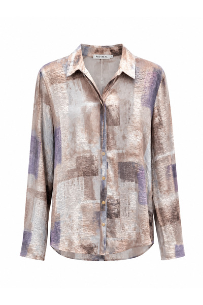 alweshah alahmar Multi Color Artistic Checkered Print Blouse