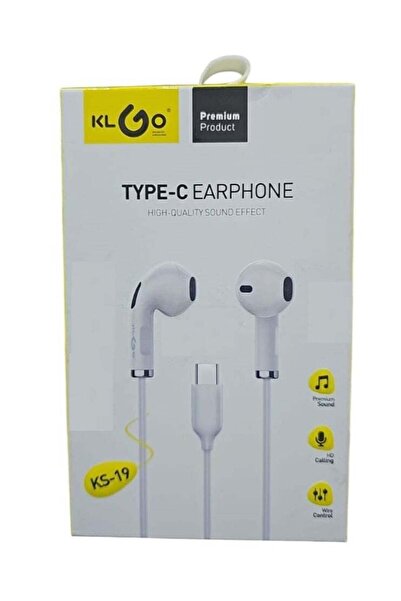klgo سماعات أذن سلكية KS 19 مع منفذ USB-C، ميكروفون بصوت واضح، ومقاومة للماء ...
