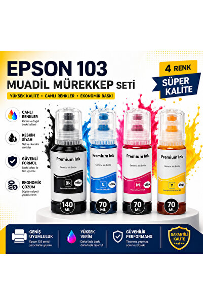 ORATEK Epson L3356 Uyumlu 103 Yüksek Kapasiteli İthal Muadil Mürekkep Seti 4 ...