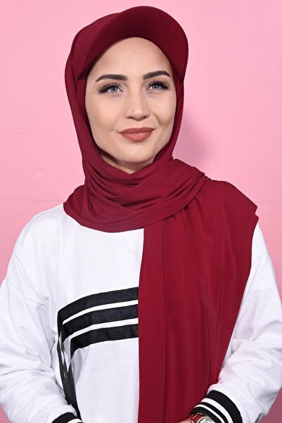 tessetür Bone diyarı Şapkalı Boneli Hazır Şal Hijab