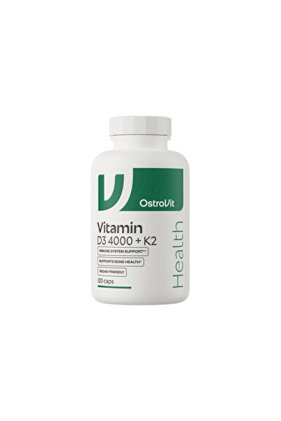 Ostrovit Vitamina D3 4000 UI + K2 MK-7 VEGE 120 Capsule – Formula vegană pent...