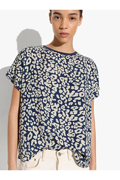 PARFOIS Kadın %100 Liyosel Desenli T-Shirt