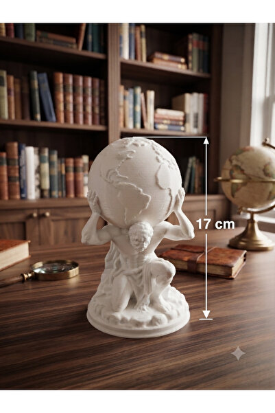 3dvan 3D Baskı Dekoratif Dünyayı sırtlayan Adam Figürü Masa üstü dekorasyon ü...