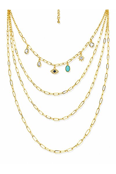 CHARMLUCKY ÖZEL SERİ GÖZ CHARM 4LÜ KOLYE