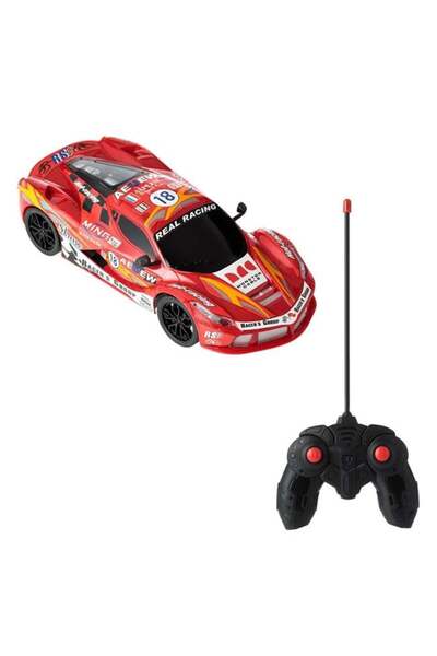 Jumbo Remote control racing car with lights, red, scale 1:16
