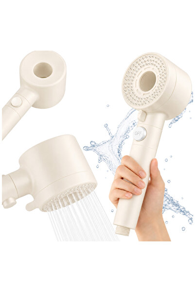 NO BRAND Hand shower head, 5 spray functions, water stop button, universal th...