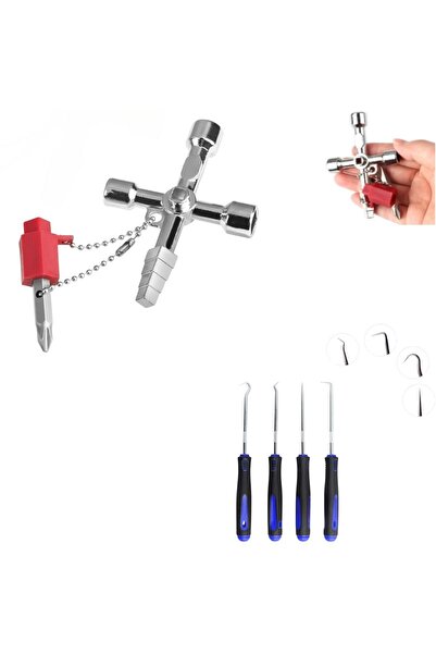 OEM Cheie cruce multifuncțională patrat, triunghi, deblocare, +set 4 surubeln...