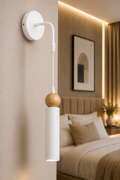 VENON Alkan Applique White Wood Applique with Details | |   Wooden Bulk Sconc...
