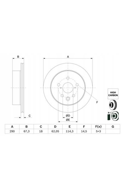 Boschen 0 986 479 G64 HAM DISC. LEXUS T. IS 2.0-2.5 13-