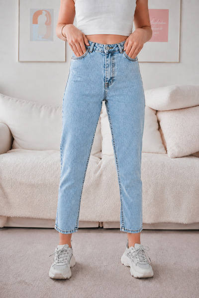 sion jeans Julia Milano Blue Ice Snow Wash BoyFriend Casual Wear Ψηλόμεσο Γυν...