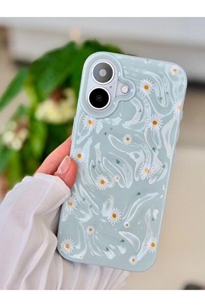 Go Aksesuar Iphone 17 Uyumlu 3D KABARTMA PAPATYA Baskı Tasarımlı Koruyucu Esn...