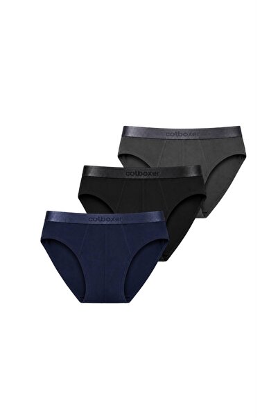 COTBOXER 3-Pack 3 Colors Thin Elastic Modal & Cotton Panties