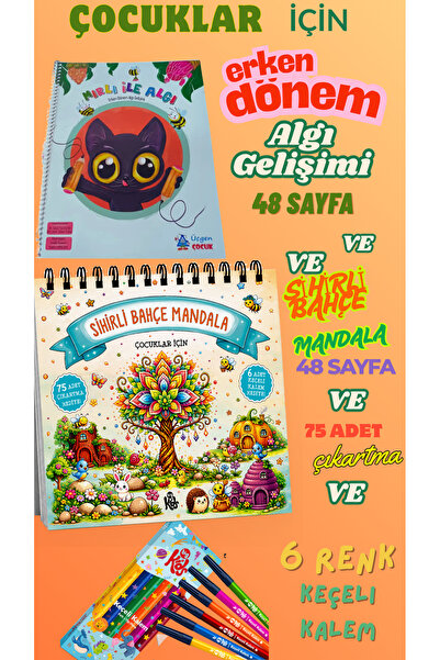 Üçgen Çocuk ÇOCUKLAR İÇİN ALGI GELİŞİMİ-SİHİRLİ BAHÇE MANDALA BOYAMA KİTABI S...